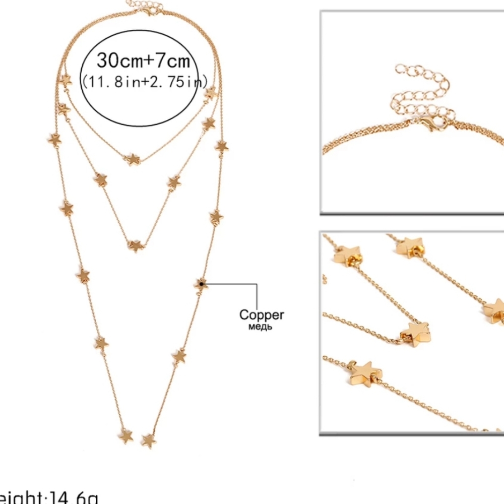 ☆Randi☆ Layered Star Necklace - Picture 3 of 6